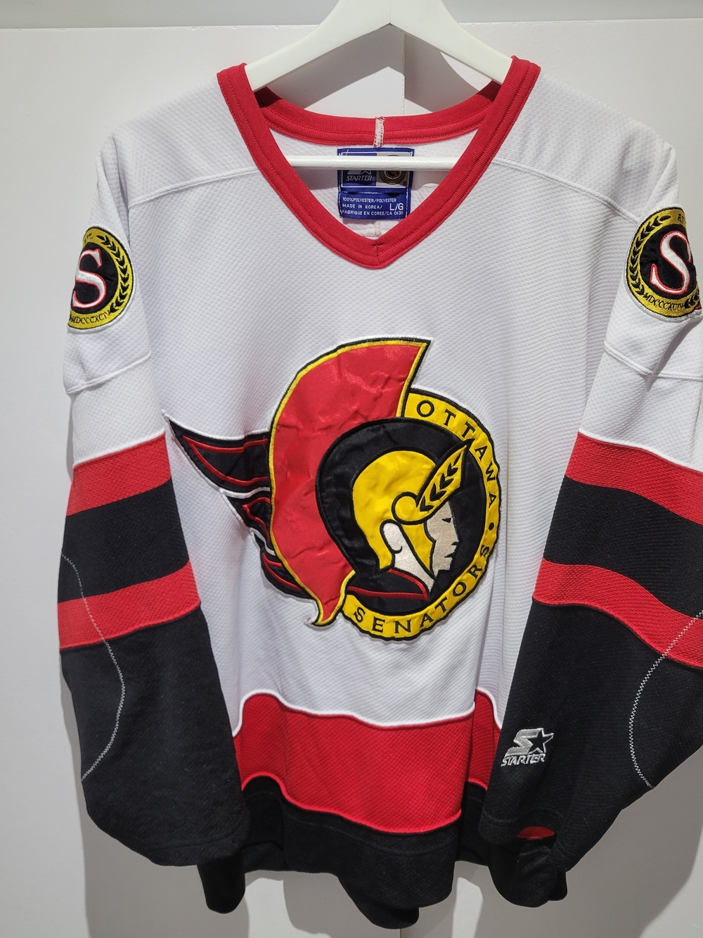 STARTER Vintage Ottawa Senators White and Red NHL Jersey, Large